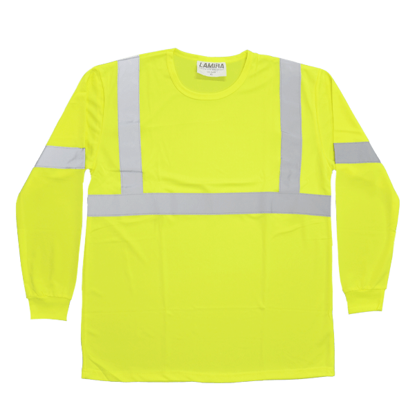 Playera Cuello Redondo Manga Larga HV Lamira Amarillo AS-4409