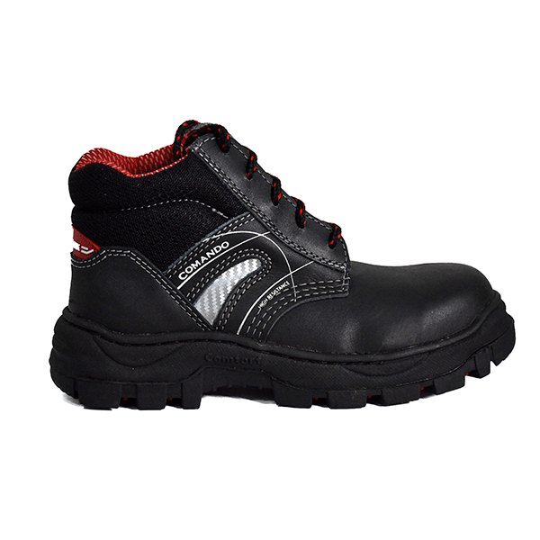 Zapato Borceguí con Casco Policarbonato Comando Negro 5520 PP+D