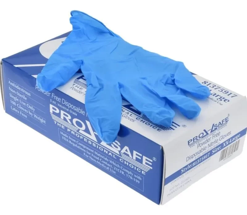 guante de nitrilo prosafe para trabajo industrial e inocuidad