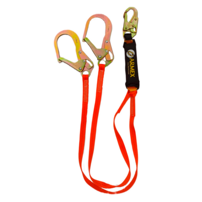 Linea de vida con amortiguador doble gancho grande
